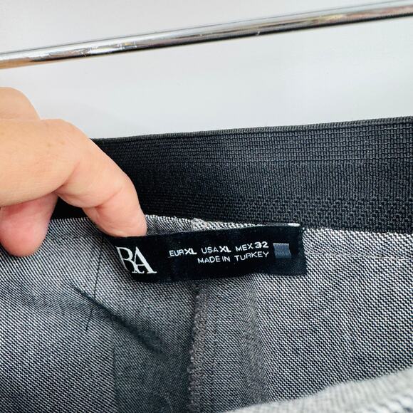 Zara Gray Tailored Ankle Dress Pants Sleek Office Staple Straight Leg Size XL - Picture 3 of 5